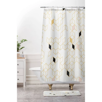 Florent Bodart Keziah Scandinavian Pattern Memory Foam Bath Mat Gold - Deny Designs 3 Florent Bodart Keziah Scandinavian Pattern Memory Foam Bath Mat Gold - Deny Designs - Image 3