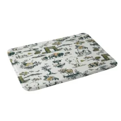 34"x21" The Whiskey Ginger Yellowstone National Park Travel Pattern Memory Foam Bath Mat Blue - Deny Designs