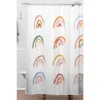 Lyman Creative Co. Rainbows Pastel Shower Curtain White - Deny Designs