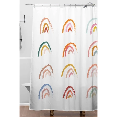 Lyman Creative Co. Rainbows Pastel Shower Curtain White - Deny Designs 1 Lyman Creative Co. Rainbows Pastel Shower Curtain White - Deny Designs
