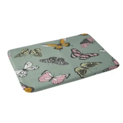 Emanuela Carratoni Wild Butterflies Memory Foam Bath Mat - Deny Designs