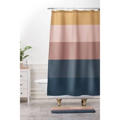 Colour Poems Minimal Retro Striped Shower Curtain Blue/Pink - Deny Designs 2 Colour Poems Minimal Retro Striped Shower Curtain Blue/Pink - Deny Designs - Image 2