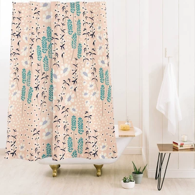 Flower Garden Shower Curtain Orange - Deny Designs 1 Flower Garden Shower Curtain Orange - Deny Designs