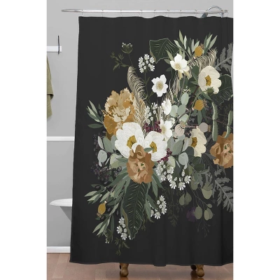 Iveta Abolina Paloma Night Shower Curtain Black - Deny Designs 1 Iveta Abolina Paloma Night Shower Curtain Black - Deny Designs
