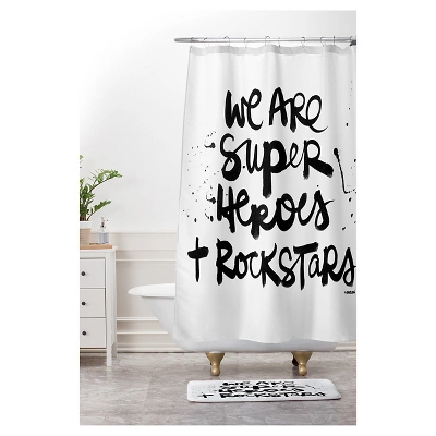 Kal Barteski Superheroes Cushion Bath Mat Black - Deny Designs 3 Kal Barteski Superheroes Cushion Bath Mat Black - Deny Designs - Image 3