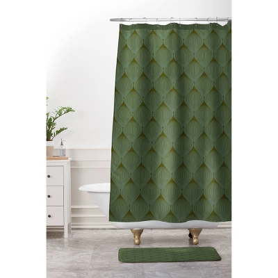 Caroline Okun Mossy Green Bulbs Shower Curtain Green - Deny Designs 2 Caroline Okun Mossy Green Bulbs Shower Curtain Green - Deny Designs - Image 2