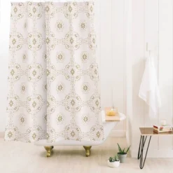 Schatzi Libby Boho Shower Curtain Beige - Deny Designs