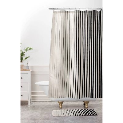 Vertical Lines Memory Foam Bath Mat Black - Deny Designs 1 Vertical Lines Memory Foam Bath Mat Black - Deny Designs