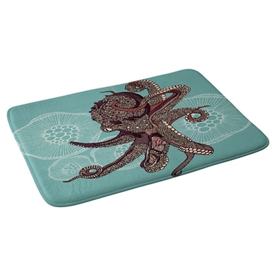 Valentina Ramos Octopus Bloom Cushion Bath Mat Blue - Deny Designs 1 Valentina Ramos Octopus Bloom Cushion Bath Mat Blue - Deny Designs