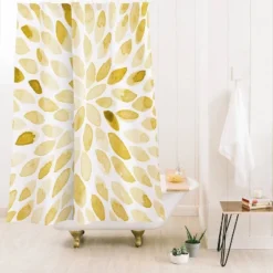 Angela Minca Yellow Watercolor Strokes Shower Curtain Pink - Deny Designs -Deny Designs Sales GUEST d953f289 894c 4811 9e9f f4bd8937df55