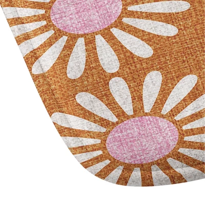 Schatzi Brown Retro Jumbo Daisy Heavy Memory Foam Bath Mat Pink - Deny Designs 2 Schatzi Brown Retro Jumbo Daisy Heavy Memory Foam Bath Mat Pink - Deny Designs - Image 2