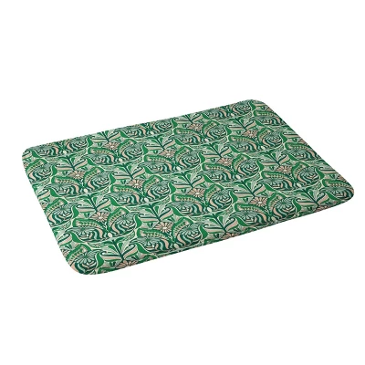 34"x21" Jenean Morrison Mirror Image Memory Foam Bath Mat Green - Deny Designs 1 34"x21" Jenean Morrison Mirror Image Memory Foam Bath Mat Green - Deny Designs
