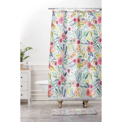 Dash And Ash Poppy Lane Shower Curtain Blue - Deny Designs 2 Dash And Ash Poppy Lane Shower Curtain Blue - Deny Designs - Image 2