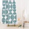Mid Century Modern Geometric 04 Shower Curtain Glass Blue - Deny Designs
