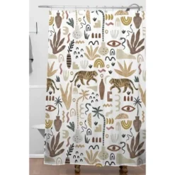 Marta Barragan Camarasa Wild Desert Shapes II Shower Curtain Brown - Deny Designs