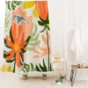 Orange Flowers Rain Summer Floral Shower Curtain - Deny Designs