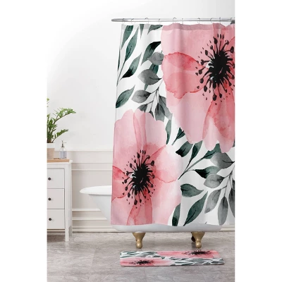 Marta Barragan Camarasa Big Watercolor Flowers Bath Mat Pink - Deny Designs 1 Marta Barragan Camarasa Big Watercolor Flowers Bath Mat Pink - Deny Designs