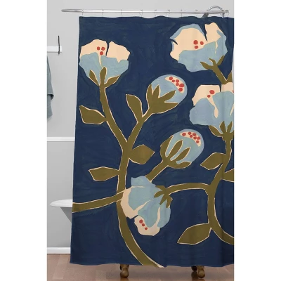 Megan Galante Blue Perennial Shower Curtain Blue - Deny Designs 1 Megan Galante Blue Perennial Shower Curtain Blue - Deny Designs