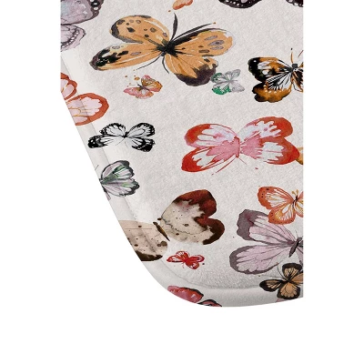 Ninola Design Butterflies Wings Countryside Bath Mat White - Deny Designs 2 Ninola Design Butterflies Wings Countryside Bath Mat White - Deny Designs - Image 2