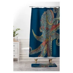 Valentina Ramos Azzuli Octopus Cushion Bath Mat (36"x24") Blue - Deny Designs -Deny Designs Sales GUEST ea31eb7d 92bc 43eb bf6a dbe1127a5993