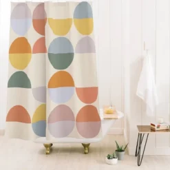 Pastel Geometric Shapes 2 Shower Curtain - Deny Designs