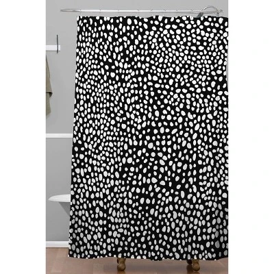 Iveta Abolina La Jardin Noir I Shower Curtain Black - Deny Designs 1 Iveta Abolina La Jardin Noir I Shower Curtain Black - Deny Designs