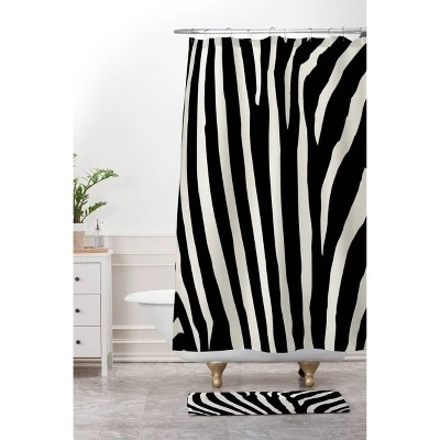 Natalie Baca Zebra Striped Shower Curtain Black/White - Deny Designs 2 Natalie Baca Zebra Striped Shower Curtain Black/White - Deny Designs - Image 2