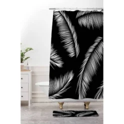 Kelly Haines Monochrome Palm Leaves Bath Rugs And Mats Black 24" X 36" - Deny Designs -Deny Designs Sales GUEST f8b5577b 0eb9 4087 9d4a fdcda725b674