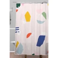 Rhianna Marie Chan Not Your Grandmother's Terrazzo Shower Curtain Pink - Deny Designs