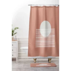 Mambo Art Studio Terracotta Sunset Memory Foam Bath Mat Brown - Deny Designs