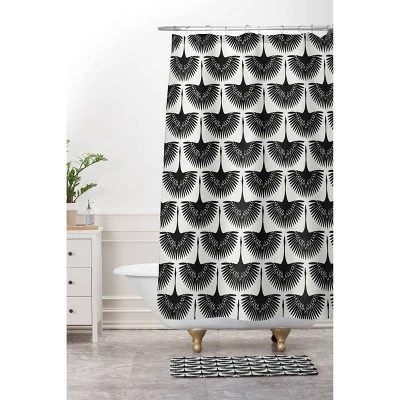 Caroline Okun Majestic Crane Shower Curtain Black - Deny Designs 2 Caroline Okun Majestic Crane Shower Curtain Black - Deny Designs - Image 2