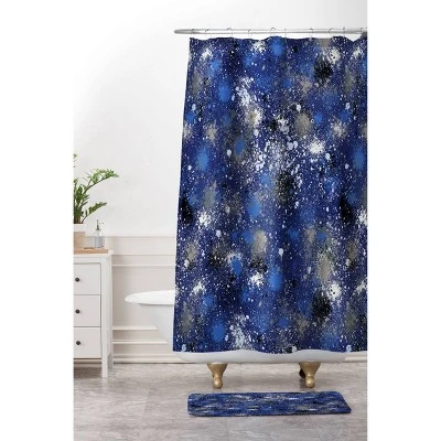 Ninola Design Ink Splatter Night Bath Mat Blue - Deny Designs 3 Ninola Design Ink Splatter Night Bath Mat Blue - Deny Designs - Image 3